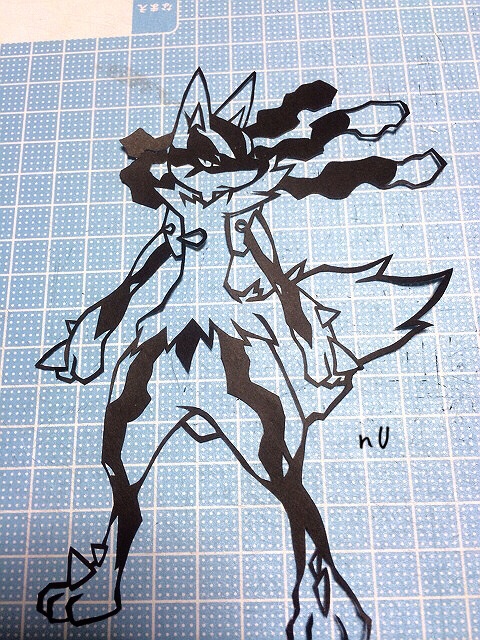 オーダイル ポケモン 切り絵 切り絵師 Nu