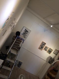 AAA gallery Paper Collection 切り絵展示準備
